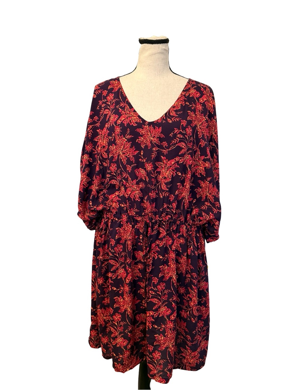 Lands’ End Floral Swim Cover Up M/L NWT Boho Beach Tunic Dress Modal